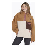 Polar Half Zipper Sherpa Café Mujer