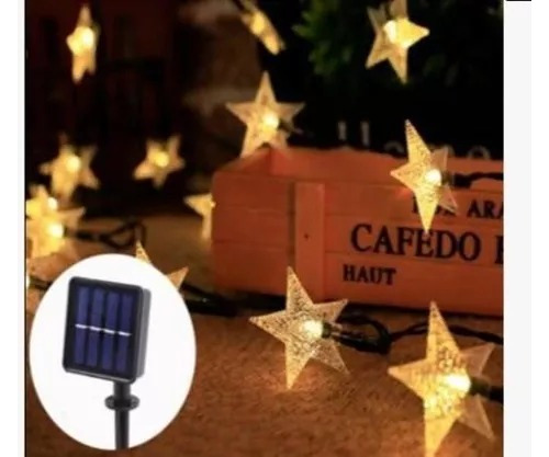 Luces De Estrellas Para Navidad Con Panel Solar
