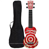 Ukelele Soprano Diseño Mahalo + Funda + Pua Target Colores