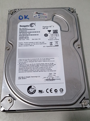 Hd Interno Seagate Pipeline Hd 500gb St3500312cs