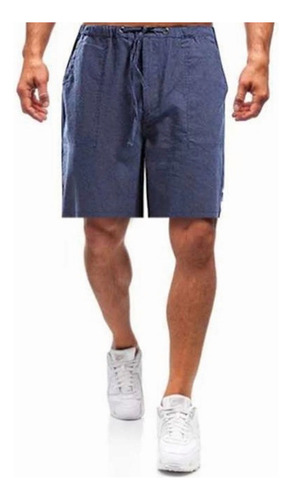 Pantalones Cortos De Lino Y Algodón For Hombre Moda Casual