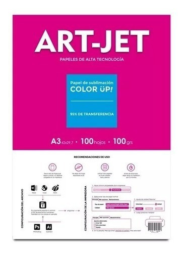 Papel Para Sublimar Específico A3 Art-jet® 100 Hojas