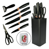 Kit Utensílios Premium Cozinha Com Suporte Faqueiro Tabua