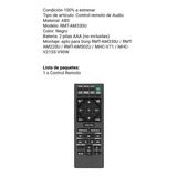 Control Remoto Para Torre De Sonido Sony 