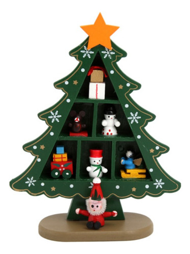 Árbol Navideño De Madera Escritorio Mini Arbolito De Navidad