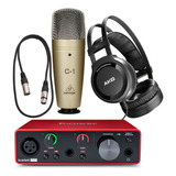 Focusrite Scarlett Solo 3 Gen Auricular Akg Mic Behringer