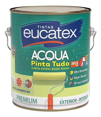 Epóxi Tinta Base Água, Azulejos Madeira Metal Banheiro 3,6l