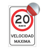 Cartel Velocidad Máxima 20 En Vinilo Reflectivos Chapa N° 16