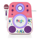 Juguete Karaoke Para Niños Con Bluetooth Y Luz Led, Rosa