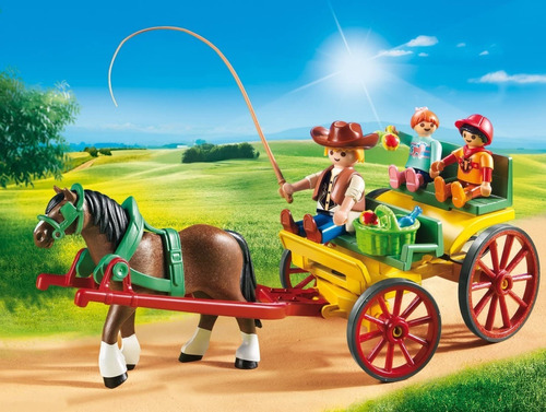 Playmobil Carro (carreta) Tirado Por Caballos