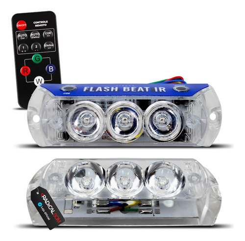 Kit Strobo Flash Beat Zendel Controle Som Automotivo