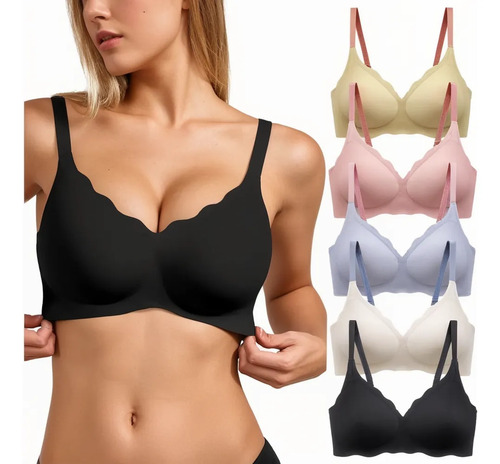 5 Brasier Ropa Interior Mujeres Bralette Push Up Sin Varilla | MercadoLibre