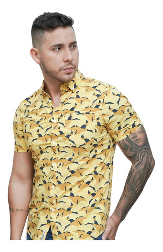 Camisa Penguin Hombre Misted Yellow Opwf20220p