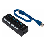 Hub Usb 3.0 4 Portas Com Switch E Led Indicador Suporta 1tb