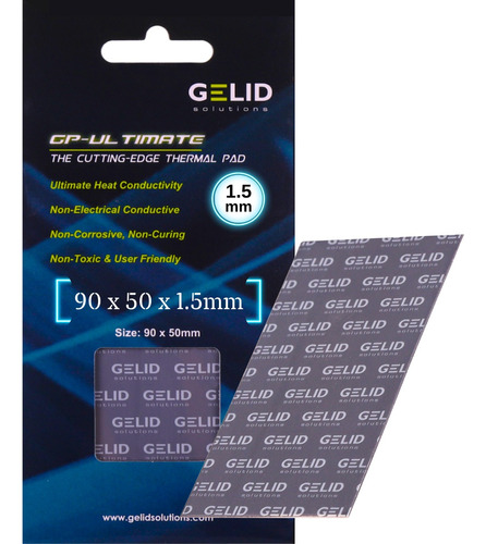 Pad Térmico Gelid Gp Ultimate 90x50x1.5mm Original Ct 15w/mk