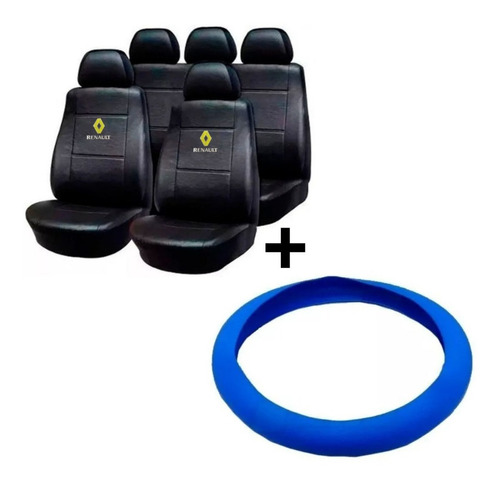 Funda Para Asiento  Y Cubrevol Azul Para Clio Symbol Kangoo