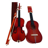 Juguetes Musicales Violín Y Guitarra Madera 100% Artesanal