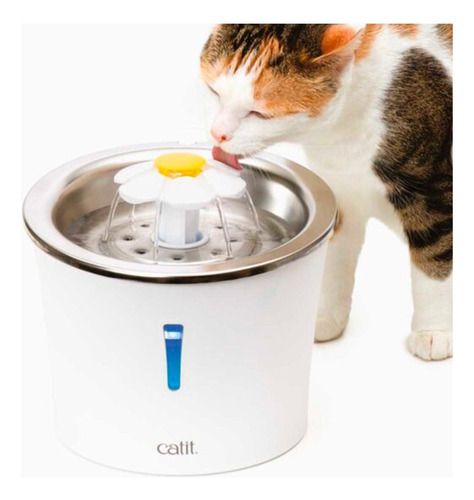 Catit Fuente Para Gatos De Acero Inoxidable 3l Color Blanco