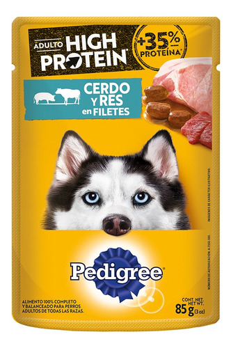 Alimento Para Perro Pedigree High Protein 24 Sobres De 85g Cada Uno