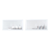 Kit 2 Nicho Em Porcelanato Shampoo Banheiro Box 60x30x10 Cm