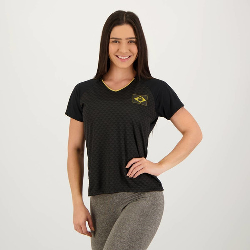 Camisa Brasil Potiguara Feminina Preta