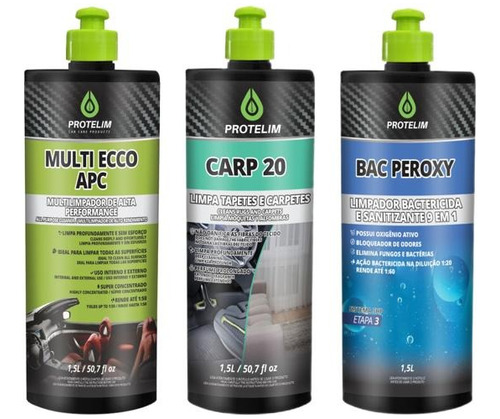Kit Higienização Apc Multiuso Carp 20 Bac Peroxy Protelim 