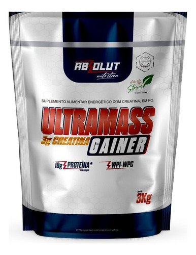 Hipercalórico Ultra Mass Gainer 3kg - Absolut Nutrition Sabor Morango