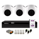 Kit Intelbras 3 Dome 1120d Dvr 4ch Mhdx 1204 C/ 1tb Sem Cabo