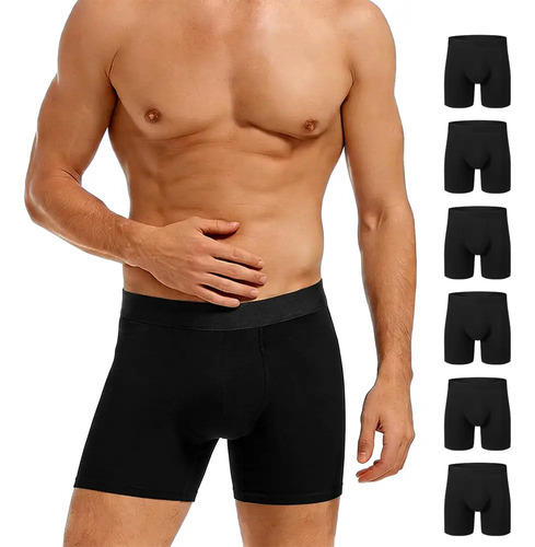 Pack 6 Bóxers Largos Liso Transpirable Algodón Hombre | MercadoLibre