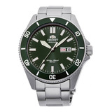 Reloj Orient Ra-aa0914e Hombre Diver Automático Kano Color De La Malla Plateado Color Del Bisel Verde Color Del Fondo Verde