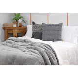 Acolchado Flannel Con Corderito Gris King Size