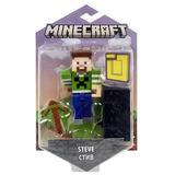 Minecraft Steve Camisa Verde Build A Portal Mattel Espada