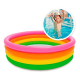 Pileta Inflable Sunset Glow De 168x46 Cm Con 4 Anillos Intex