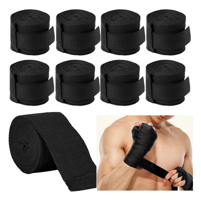 Vendaje Deportivo Negro Getrich Algodón 5m Mma Muay Thai Pack 8