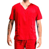 Top Polera Uniforme Clinico Hombre -rojo- One Stitches