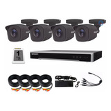 Kit 4 Cámaras 5mpx Epcom Negro Dvr 4 Ch Disco 1tb Siames