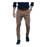 Pantalon Corte Chino Gabardina Elastizada Hombre Chupin