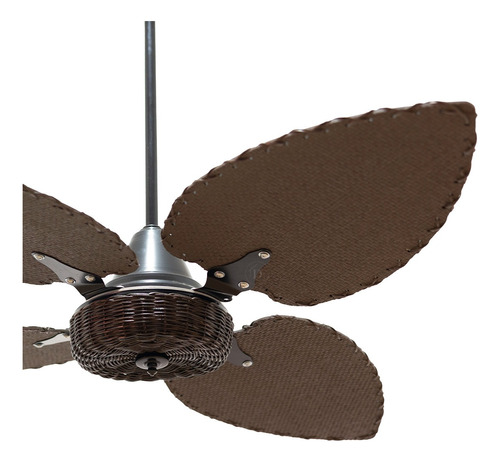 Ventilador Techo 4 Palas Textil Rattan Mimbre 5 Velocidades