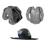 Tula Para Casco Impermeable Con Refl Negro Gris Más Obsequio