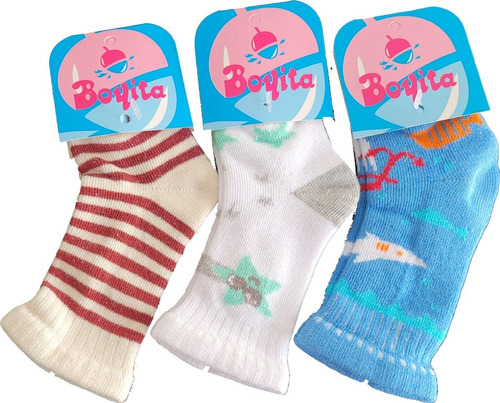 Media Bebe Estampada Boyita T00 Art 2300 Pack X6 Pares