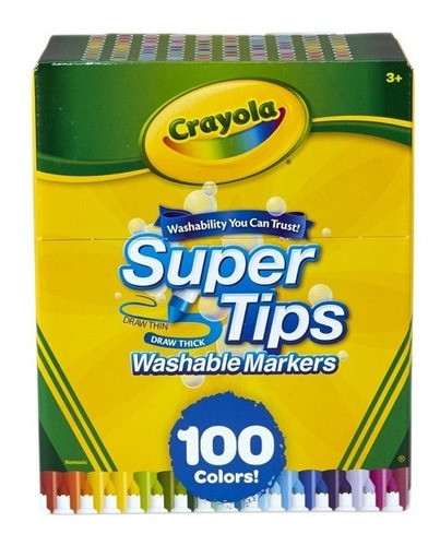 Marcadores Super Tips 100 Crayola Lavables Xtrmc