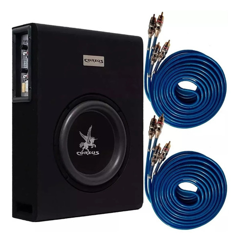 Caixa Slim 8'' Amplifi. 3 Canais Cxs303 + 2 Cabos Rca