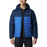 Campera Columbia Powder L.hooded Hombre  (bright Indigo/coll