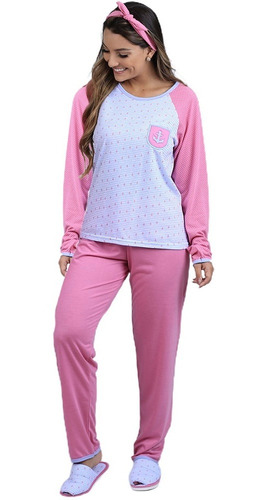 Pijama Adulto Feminino Longo Inverno Frio Estampas Variadas