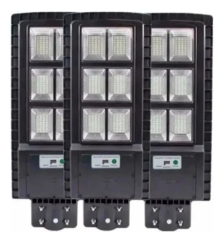 3 Focos Led Solar 200w Panel Integrado 12 Horas De Uso 