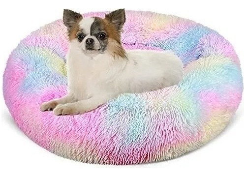 Cama Antiestres Para Mascotas Peludas  Suave 80cm