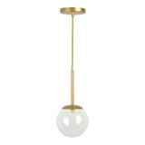 Pendente Jabuticaba Dourado Globo De Vidro Transparente 