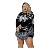 Poncho Blusa De Frio Trico Veste Até Gg Plus Size De Frio 