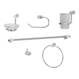 Juego De Accesorios Metálicos Baño 6 Piezas Adur Cromado