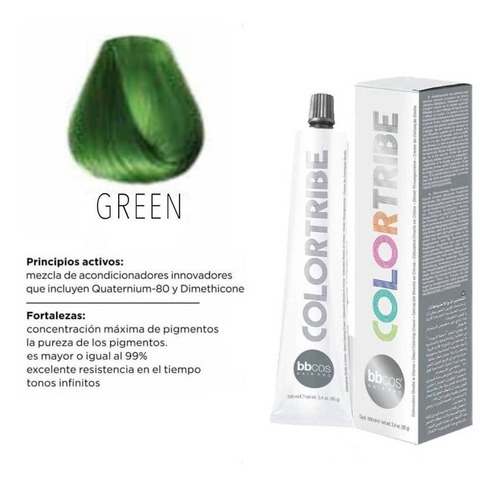 Tintura Fantasia Color Tribe Bbcos Green 100ml Tono Verde